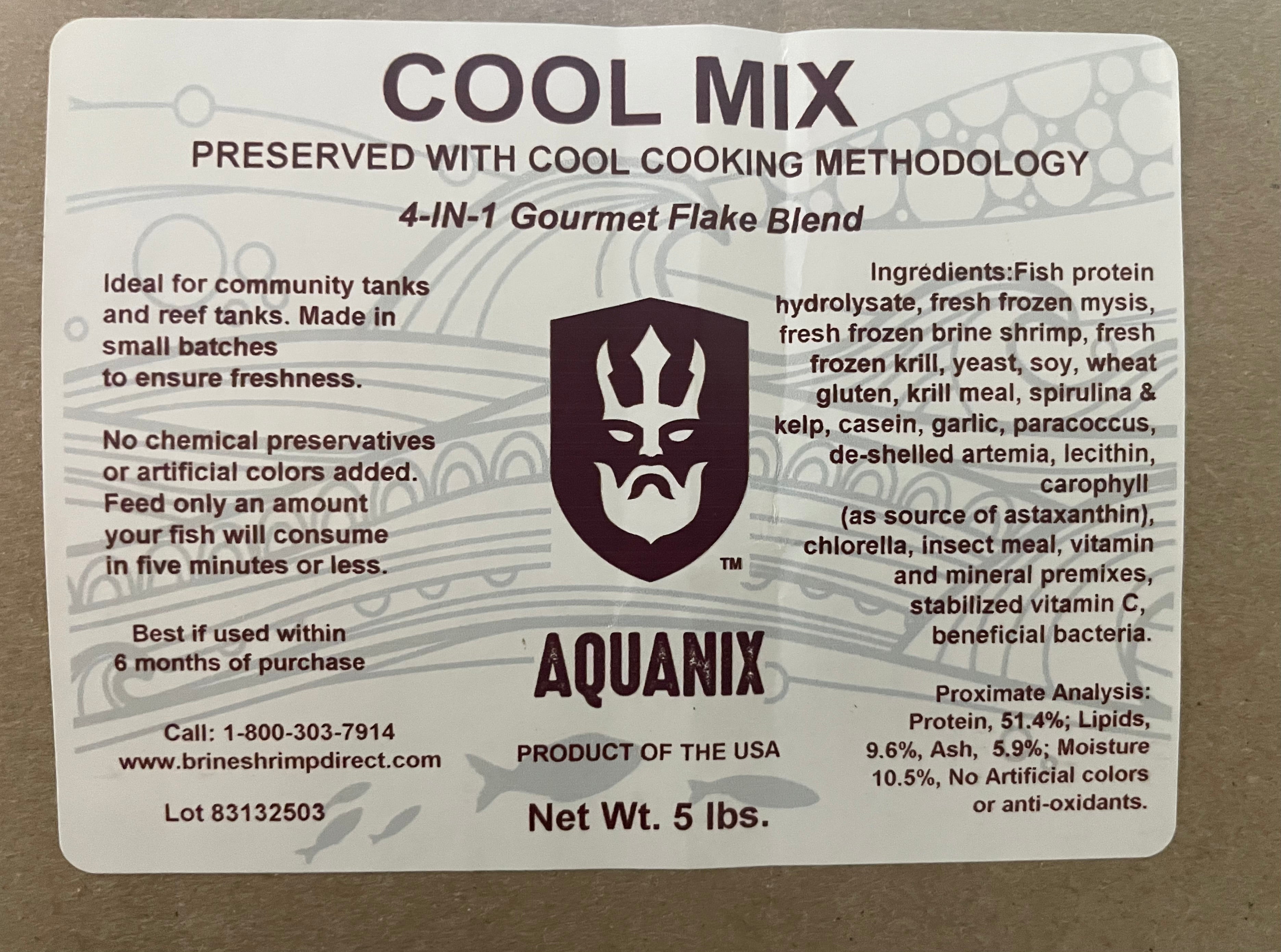 Aquanix Cool Mix Tropical in Fish Food Flake 5lb