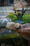 Aquascape Frog on Reed Spitter - High-Quality Polyresin Pond Water Feature