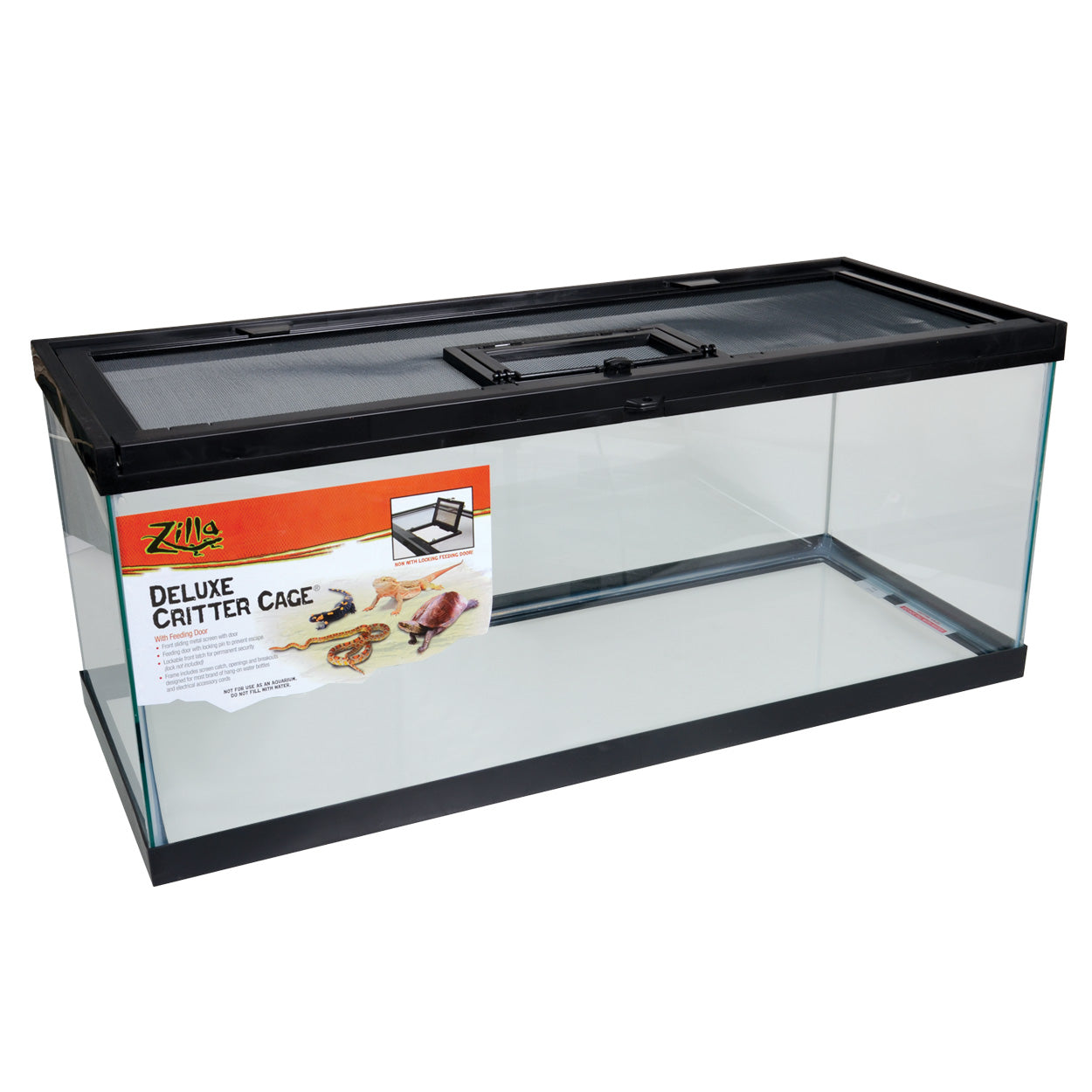 Zilla Deluxe Critter Cage with Feeding Door 20 gal Long