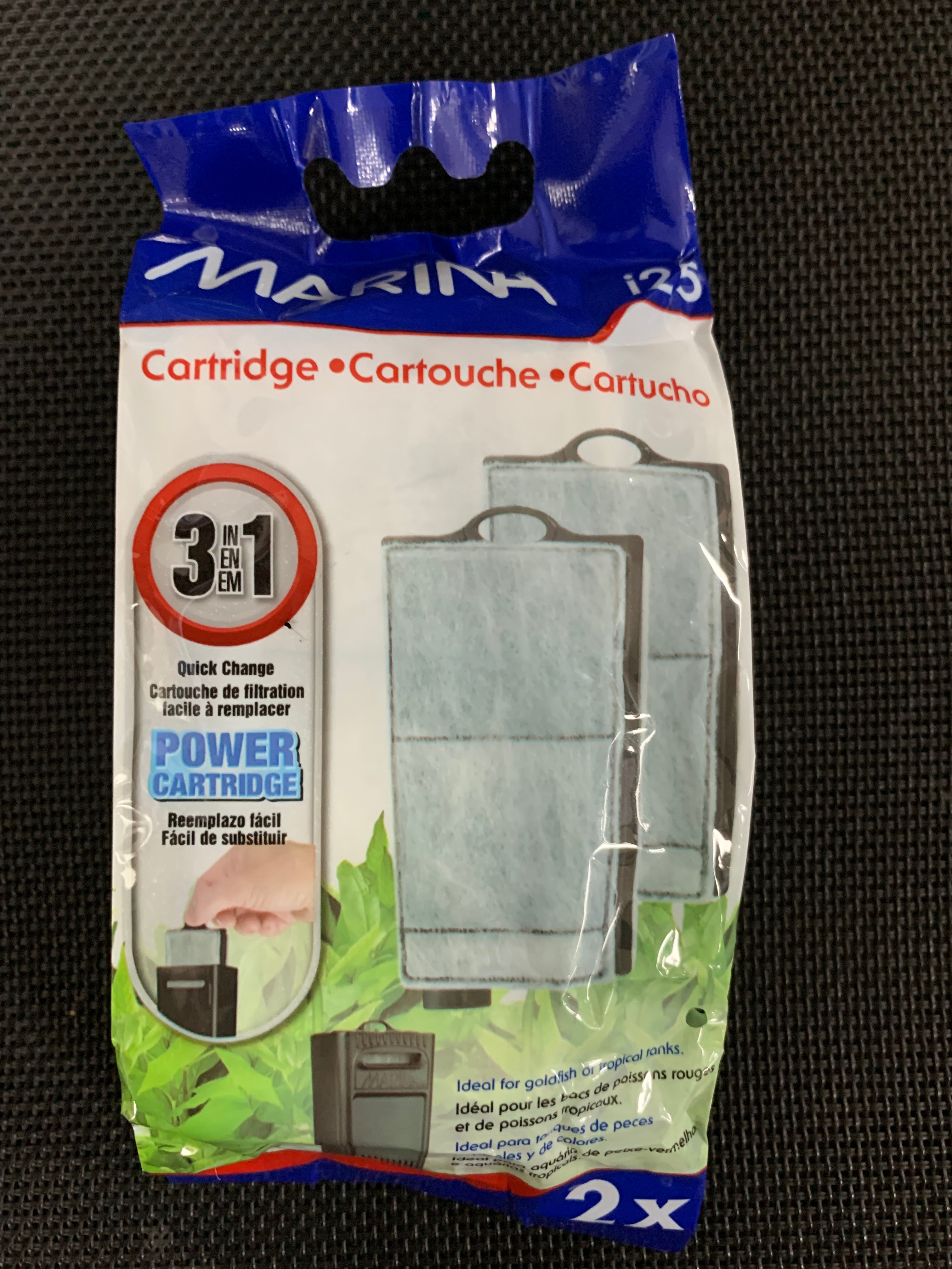 Marina I25 Power Cartridge, Replacement Aquarium Filter Media, 2-Pack