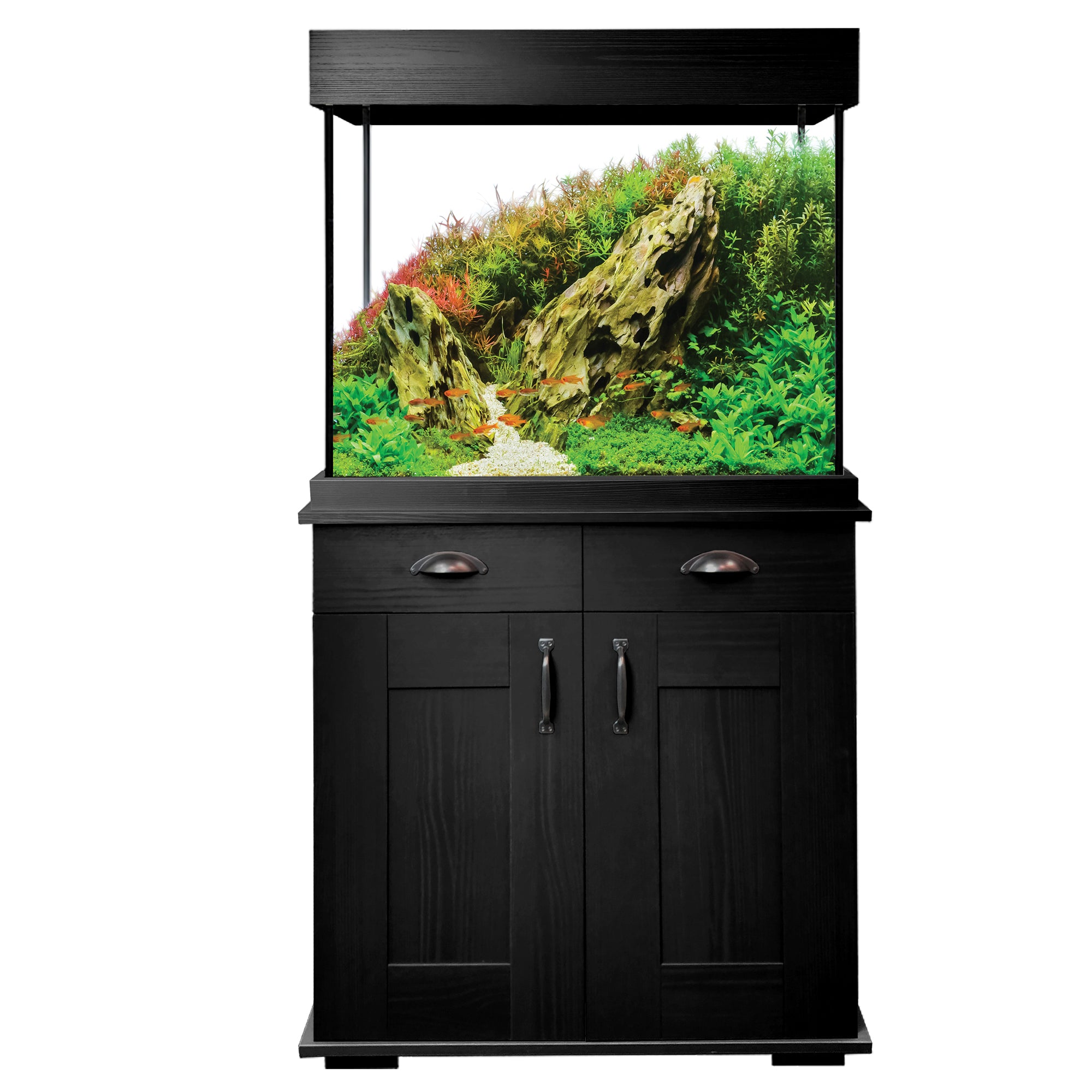 Aqua one fish hot sale tank and cabinet