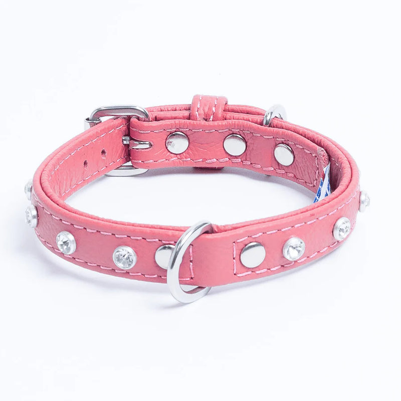 ANGEL "Athens" Leather Collar 14" x 5/8" (Bubblegum Pink)