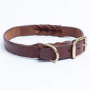 ANGEL "Braided" Leather Collar 26" x 1.25" (Brown)