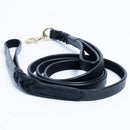 ANGEL "Braided Leash" (Double Handle) Leather Collar 4' x 3/4" (Black)