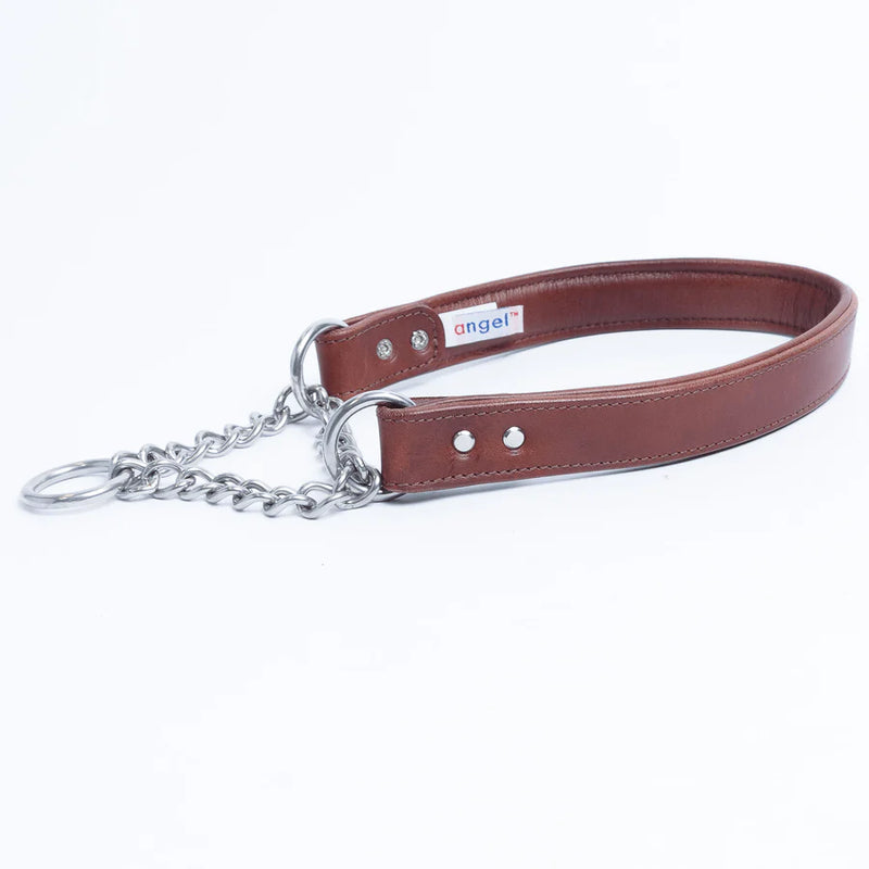 ANGEL "Rio Martingale" Leather Collar 20" x 1" (Brown)