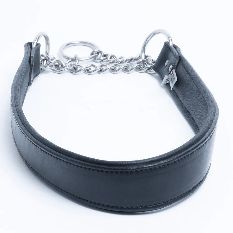 ANGEL "Rio Martingale" Leather Collar 22" x 1.5" (Black)