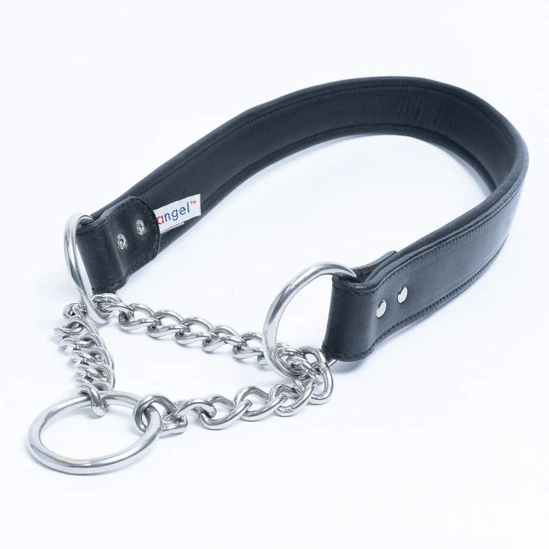 ANGEL "Rio Martingale" Leather Collar 22" x 1.5" (Black)