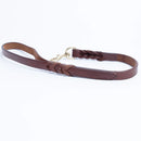 ANGEL Braided Leather Traffic Leash 2' 3/4" (Brown)