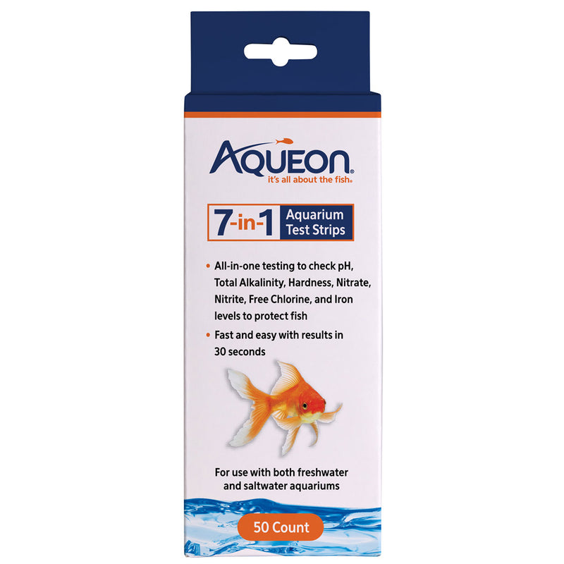 Aqueon 7-in-1 Aquarium Test Strips - 50ct