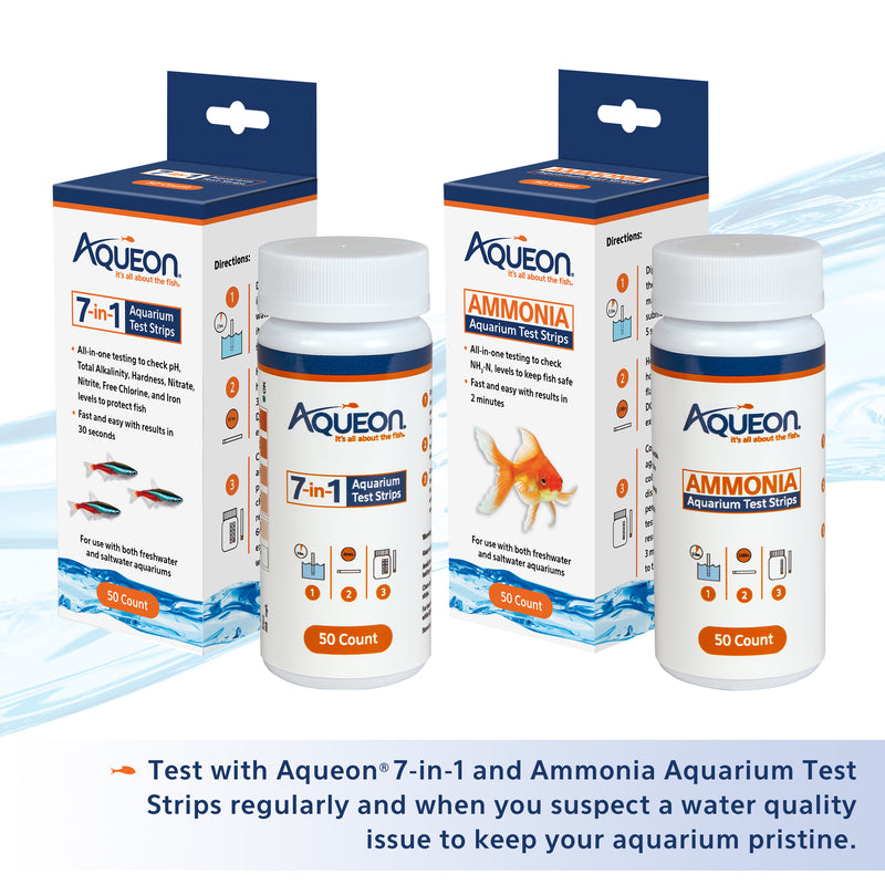 Aqueon 7-in-1 Aquarium Test Strips - 50ct