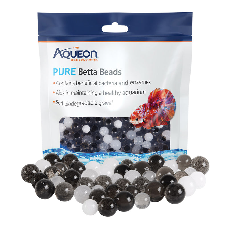 Aqueon Pure Betta Beads - Black/White - 350 ml - Beneficial Bacteria & Enzymes