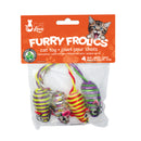 Cat Love Furry Frolics Cat Toy - Glitter Stripe Catnip Mice - 4 pieces