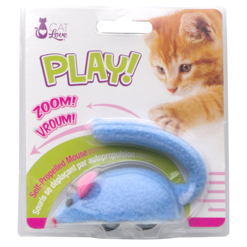 Cat Love Play Zippy Mouse - Blue - 8 x 4 x 6 cm (3.1 x 1.5 x 2.3 in)