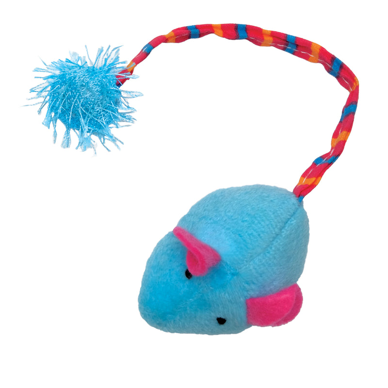 Cat Love Furry Frolics Cat Toy - Blue Plush Catnip Mouse