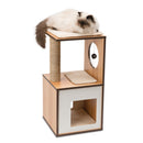 Catit Vesper V-Box - Walnut - Small - 37 x 37 x 72.5 cm
