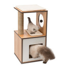 Catit Vesper V-Box - Walnut - Small - 37 x 37 x 72.5 cm