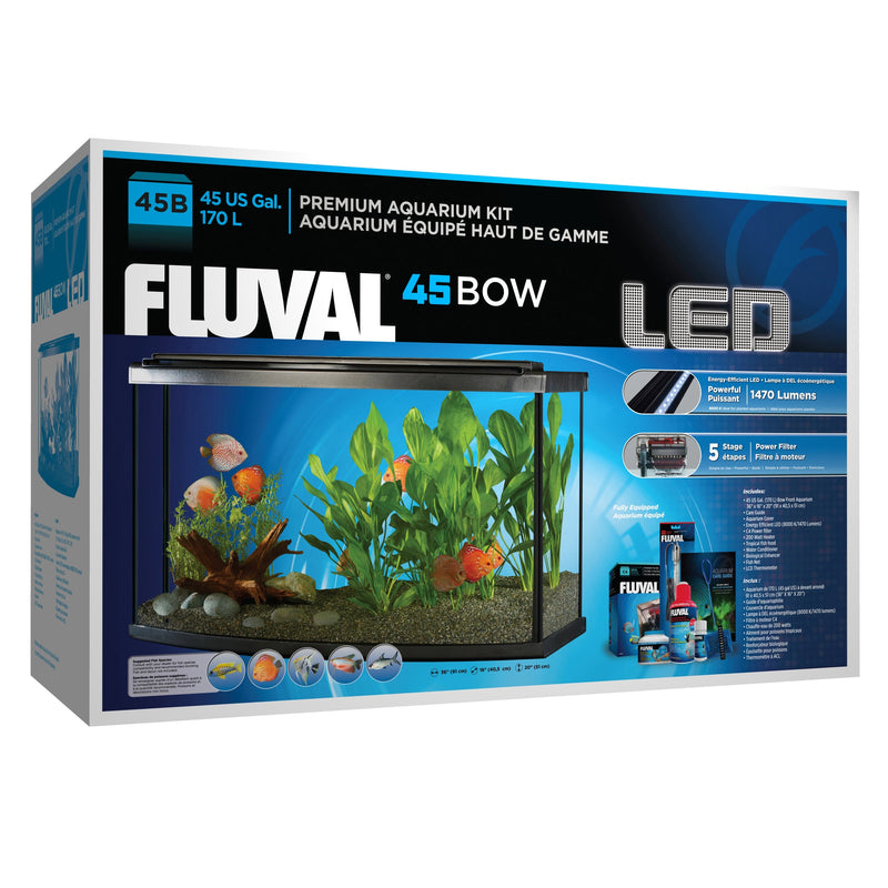 Fluval BOW Front Aquarium Kit - 170L (45 US gal) - Freshwater Glass Aquarium Kit