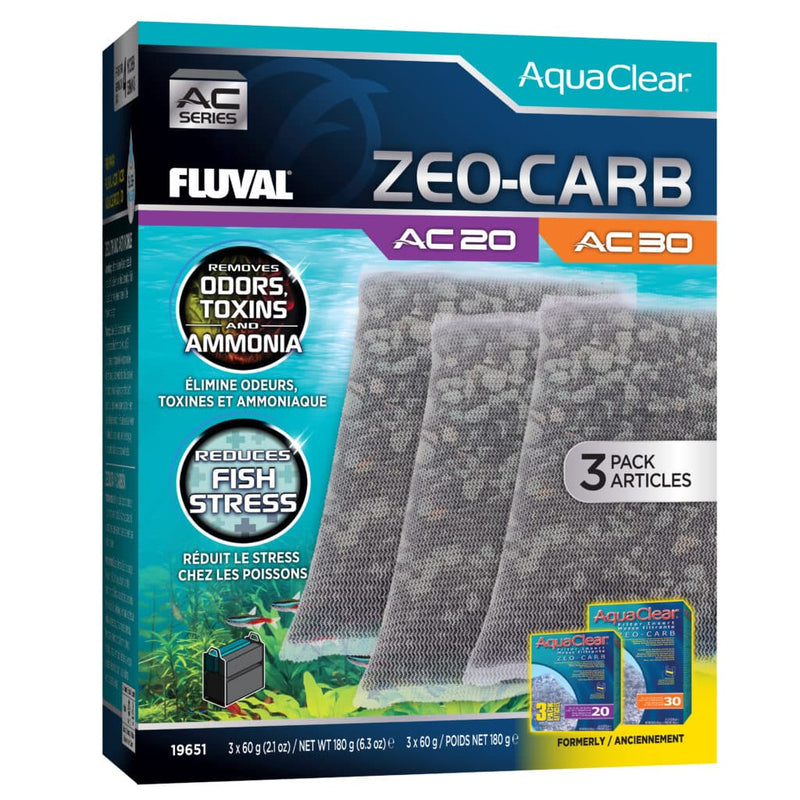 Fluval AquaClear 20/30 Zeo-Carb - 3 pack - 180 g (6.3 oz)