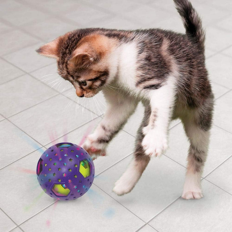 Kong Flicker-A-Bout Catnip Multi Color Light up Ball