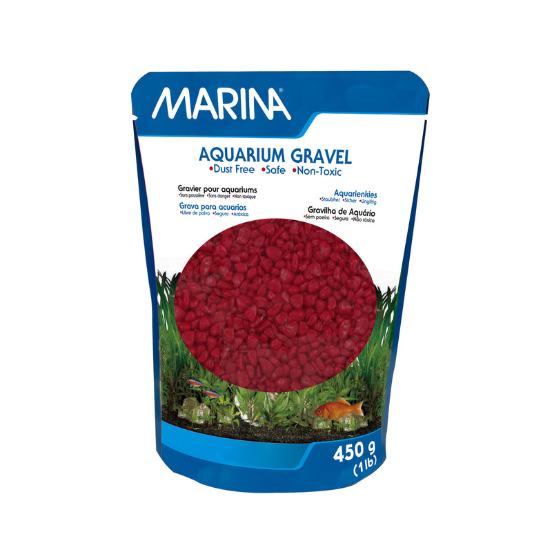 Marina Red Decorative Aquarium Gravel - 450 g (1 lb)