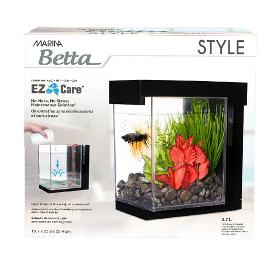 Marina Betta Style Aquarium - Black - 3.7 L (1 US gal)