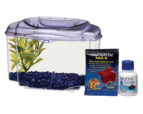 Marina Plastic Betta Kit - Purple - 1.89 L (0.5 U.S. gal) - 13400