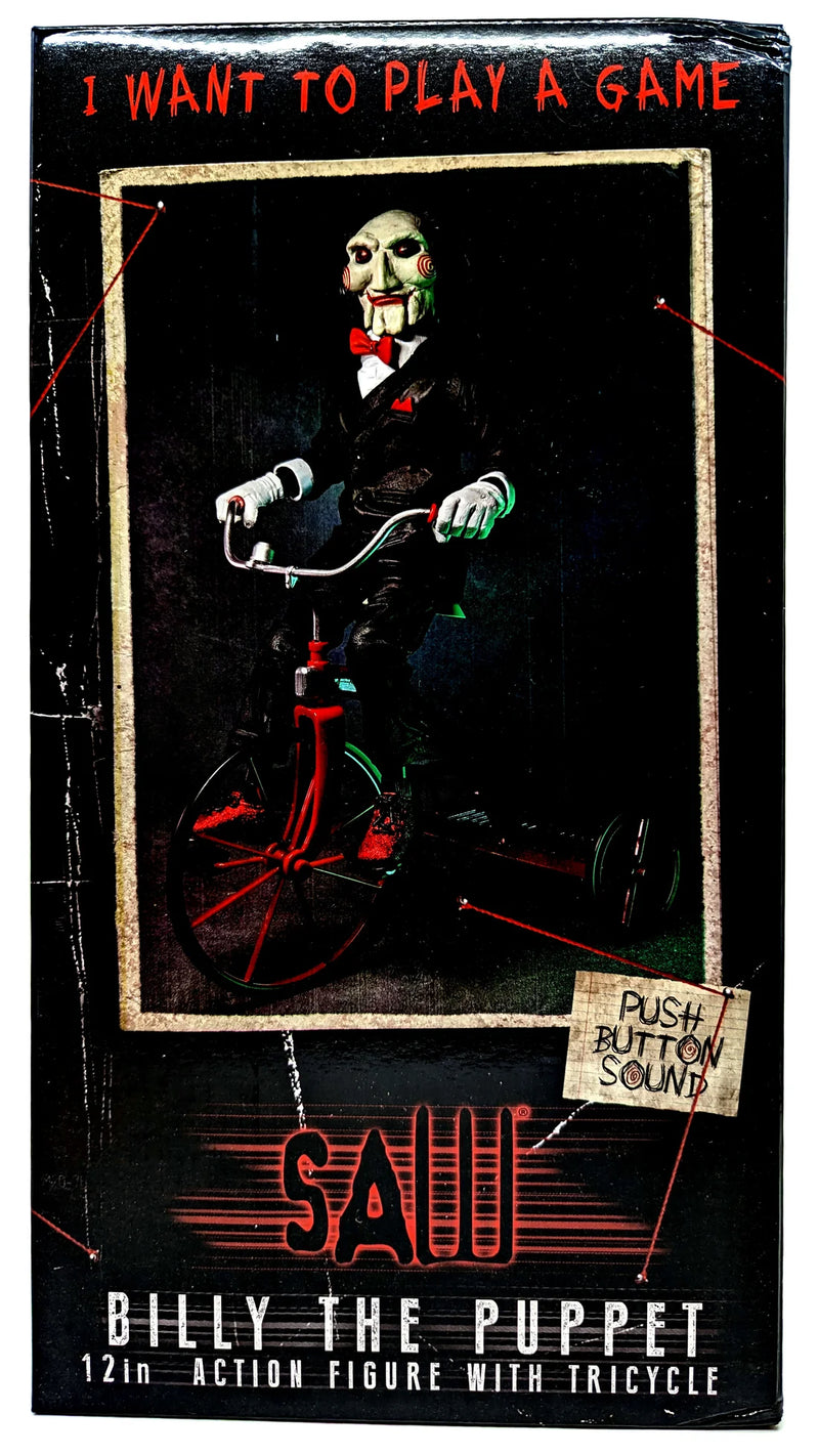 NECA - SAW Billy The Puppet with Tricycle 12 inches - I WANT TO PLAY A GAME...