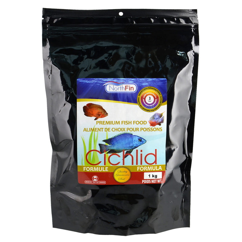 NorthFin Cichlid Formula - 3 mm Sinking Pellets - 1 kg - Made in Canada