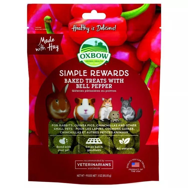 OXBOW ANIMAL HEALTH SIMPLE REWARDS BAKED TREATS WITH BELL PEPPER 2 OZ