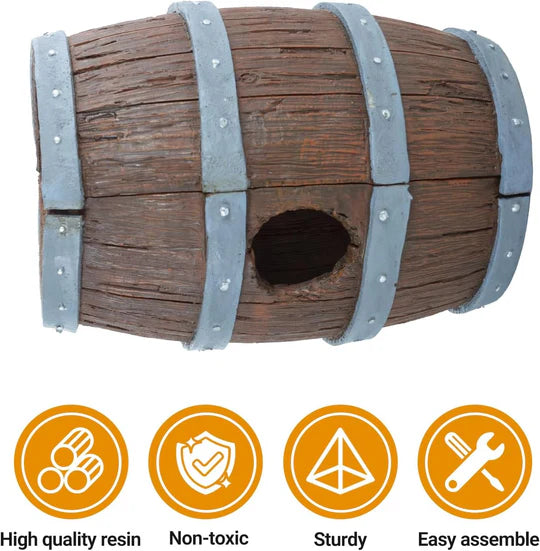 ReptiZoo Magnetic Connectable Barrel Log & Tunnel Hide (2-Pack)