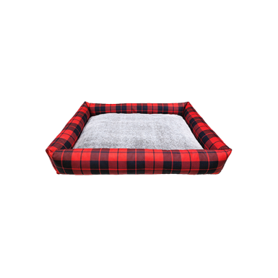 Ruff Love Bolster Cloud Bed Buffalo Plaid 18" x 26" Dog Bed