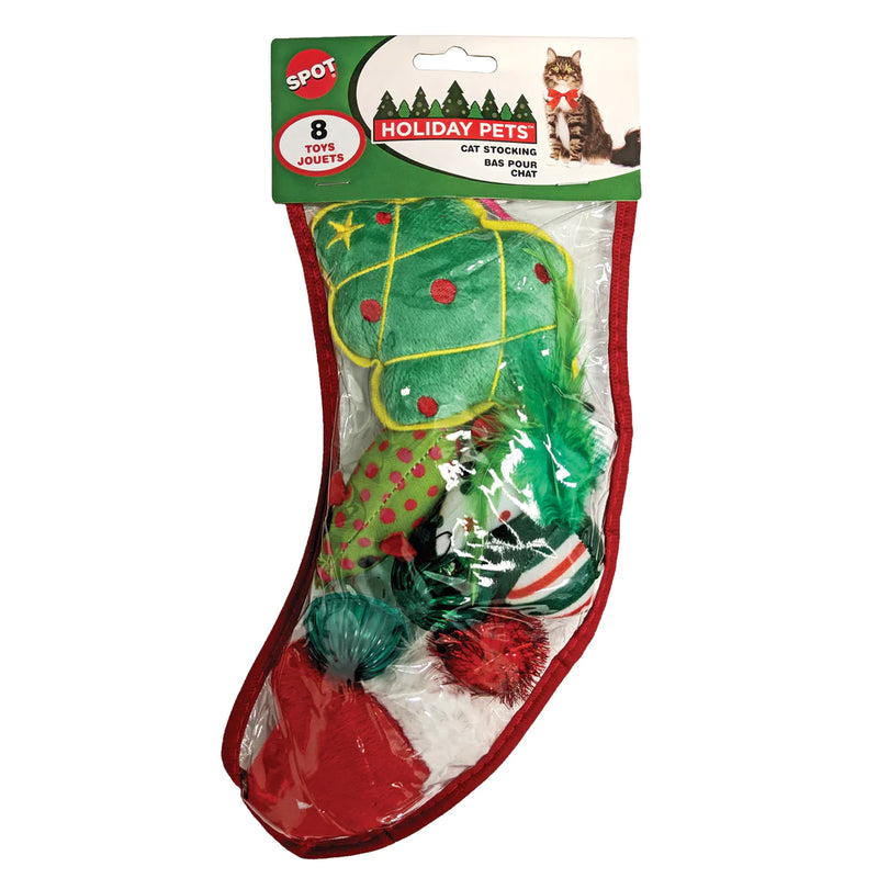 SPOT HOLIDAY STOCKING ASSORTED MEDIUM (8 PC) FOR CATS