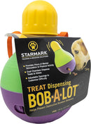 Starmark Bob-A-Lot Interactive Pet Toy, Large, Yellow/Green/Purple