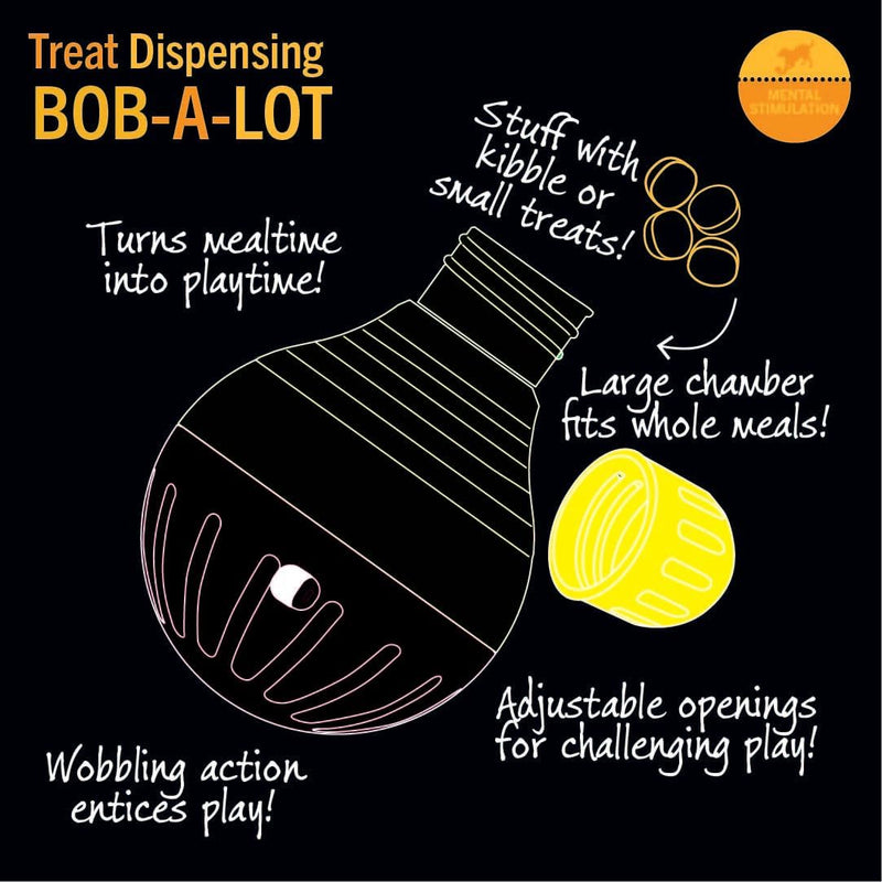 Starmark Bob-A-Lot Interactive Pet Toy, Large, Yellow/Green/Purple