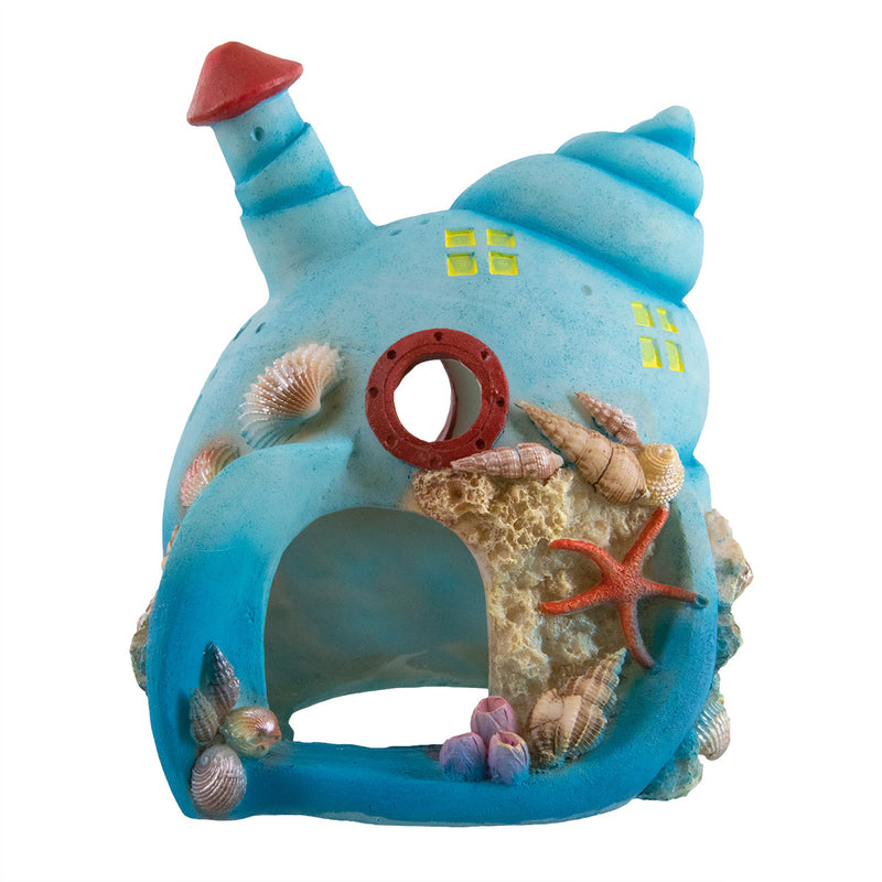 UT Blue Snail Castle Aquarium / Reptile Ornament