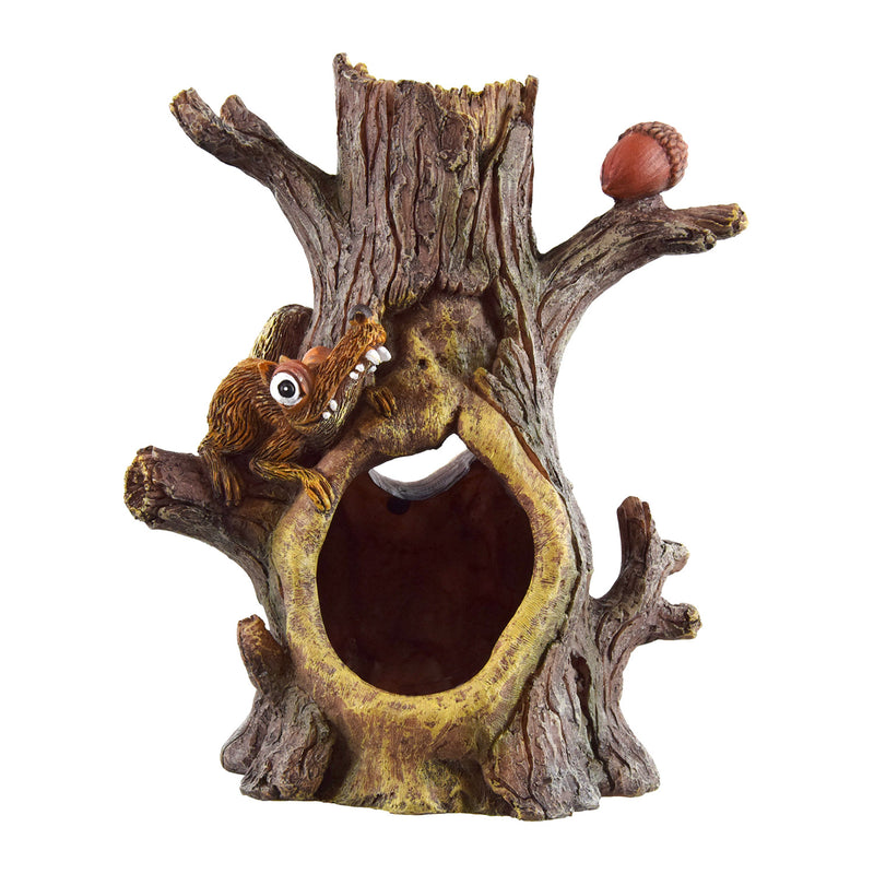 UT Hollow Stump with Acorn and Scrat like Squirrel Aquarium/Reptile ornament