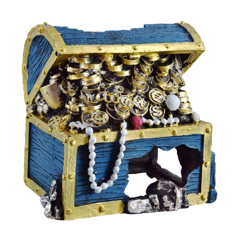 UT Blue Treasure Chest Aquarium/Reptile Ornament