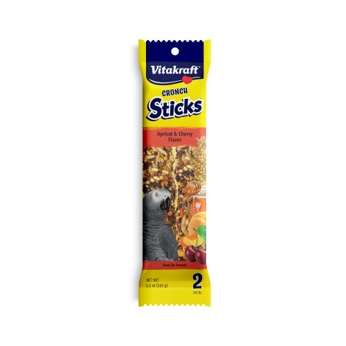 Vitakraft Crunch Sticks Apricot & Cherry Flavor Treat for Parrots 5.5 oz
