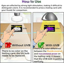 Nomoy Pet Test UVB Sensor, Reptile UV Tester Heating Lamp With Photochromic Card Indicator, Compatible With Sunglass Test & Sterilizing, Over 500 Times Reusable