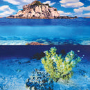 UT Background Yellow Coral/Waves Stone Reversible Background - 24" - Sold by the Foot