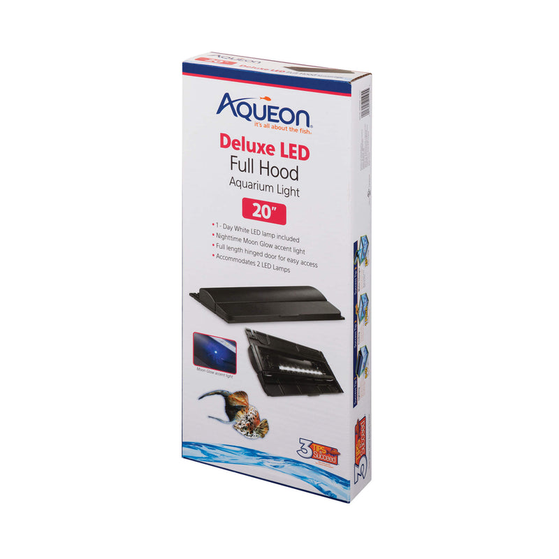 Aqueon Deluxe LED Full Hood 20" Aquarium Lighting for Freshwater or Marine