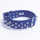 ANGEL "Amsterdam Spiked" Leather Collar 22" x 1.5" (Cobalt Blue)