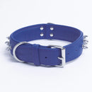 ANGEL "Amsterdam Spiked" Leather Collar 22" x 1.5" (Cobalt Blue)