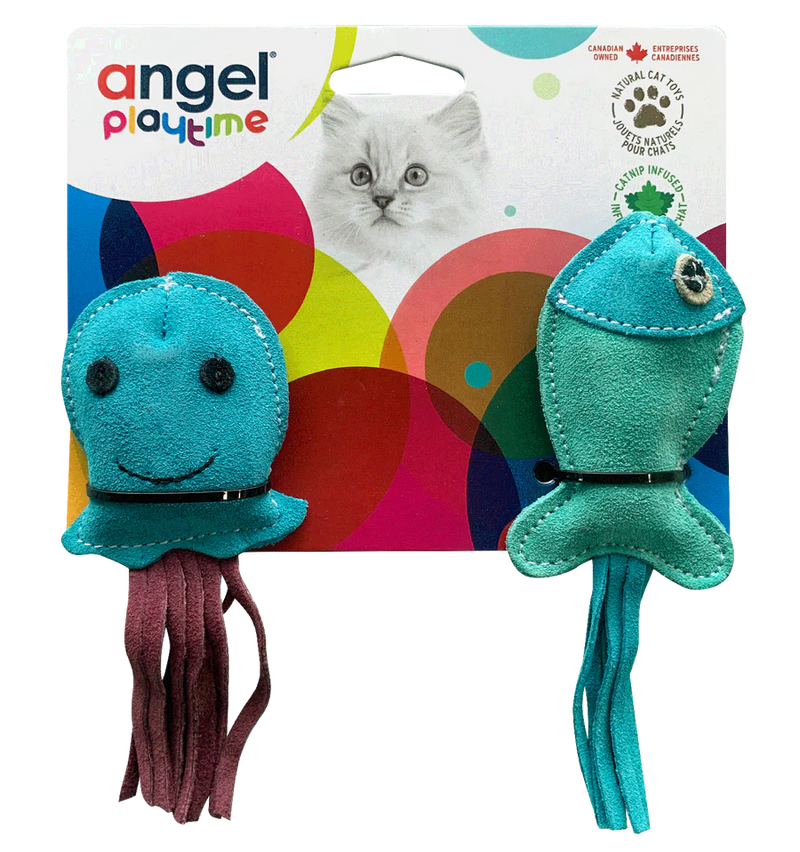 ANGEL "Playtime" Ocean Critters Suede Natural Cat Toy