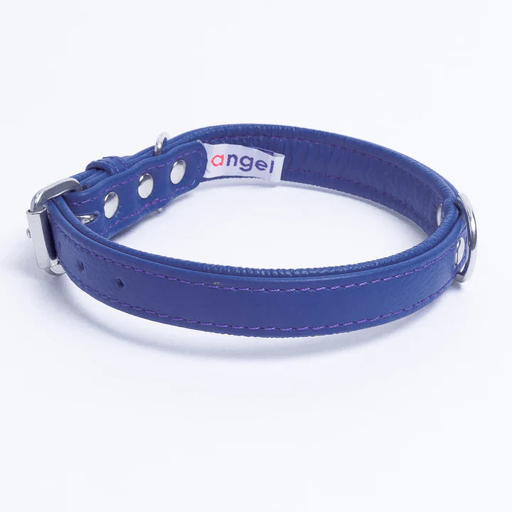 ANGEL "Alpine" Leather Collar 16" x 3/4" (Cobalt Blue)