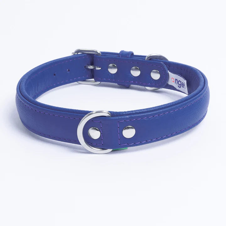 ANGEL "Alpine" Leather Collar 22" x 1" (Cobalt Blue)