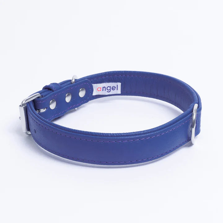 ANGEL "Alpine" Leather Collar 22" x 1" (Cobalt Blue)