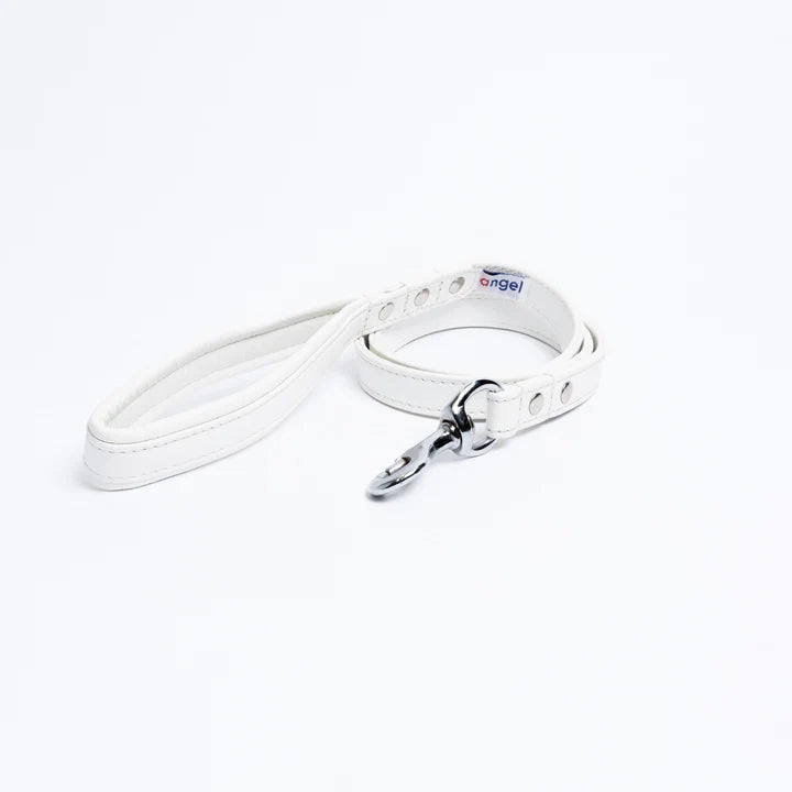 ANGEL "Alpine" Leather Leash 48" x 3/4" (Ivory White)