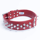 ANGEL "Amsterdam Spiked" Leather Collar 24" x 1.5" (Valentine Red)
