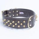 ANGEL "Amsterdam Spiked" Leather Collar 26" x 2" (Brown)